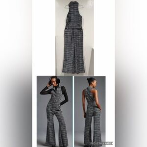 Stylish Gray Plaid Women's Jumpsuit